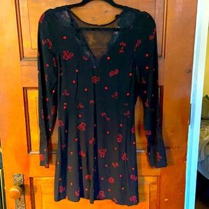 Express red and black dress